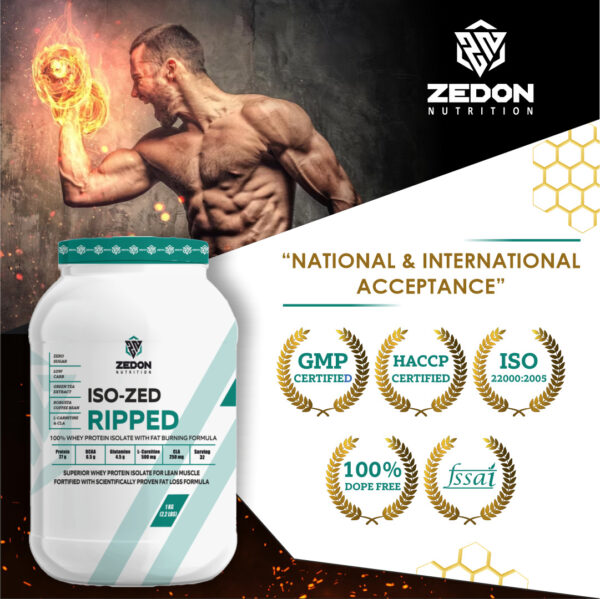 isozed ripped whey, isolate whey protein powder, wpi, whey isolate protein powder, fat burning protein powder, protein gym supplement