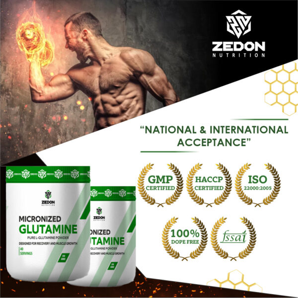 zedon, mens womens pure glutamine powder fitness body building eaa amino acid post workout lean muscle athletic recovery gym exercise performance stamina enhancer endurance nutrition immunity booster running supplement weight loss gain