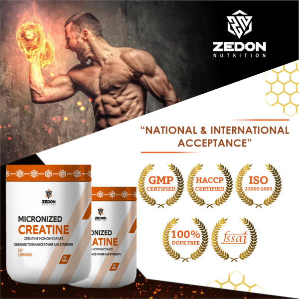 zedon mens womens pure creatine protein powder 200gm ATP Level energy booster post exercise pre workout muscle recovery fitness gym performance endurance enhancer strength training bodybuilding soreness reduction supplement