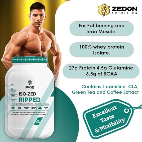 isozed ripped whey, isolate whey protein powder, wpi, whey isolate protein powder, fat burning protein powder, protein gym supplement