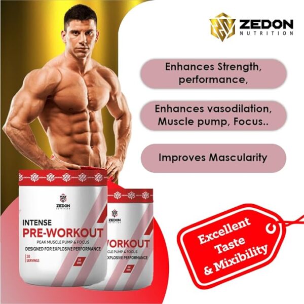 zedon pre workout, extreme powerful preworkout performance enhancer energy booster drink formula training exercise support men women unisex muscle strength sports running supplement athletic creatine building lean body toning